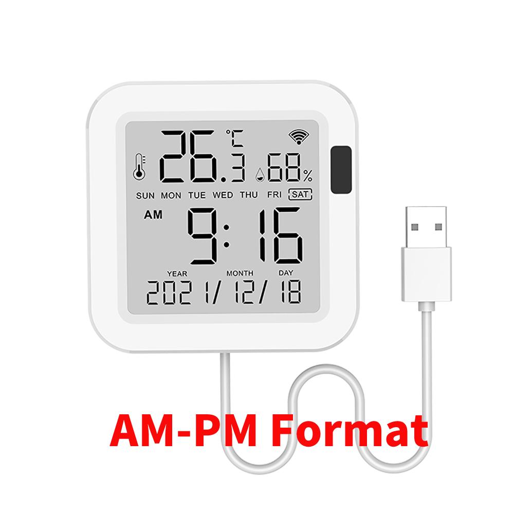 Smart Thermometer Hygrometer Tuya WiFi Temperature and Humidity Sensor With Backlight APP Remote Control Work with Tuya Alexa