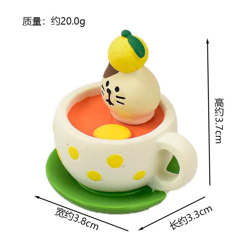 Japanese Groceries Zakka Lucky Tangerine Series Fishbowl Decoration Bath Ornaments Resin Craft Toys Collectible Gifts