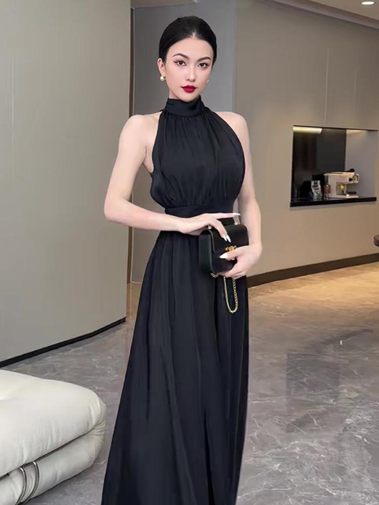 Sexy Party Prom Bodycon Midi Dress for Women Clothing Casual Elegant Sleeveless Office Lady One Piece Dress Korea Summer 2024