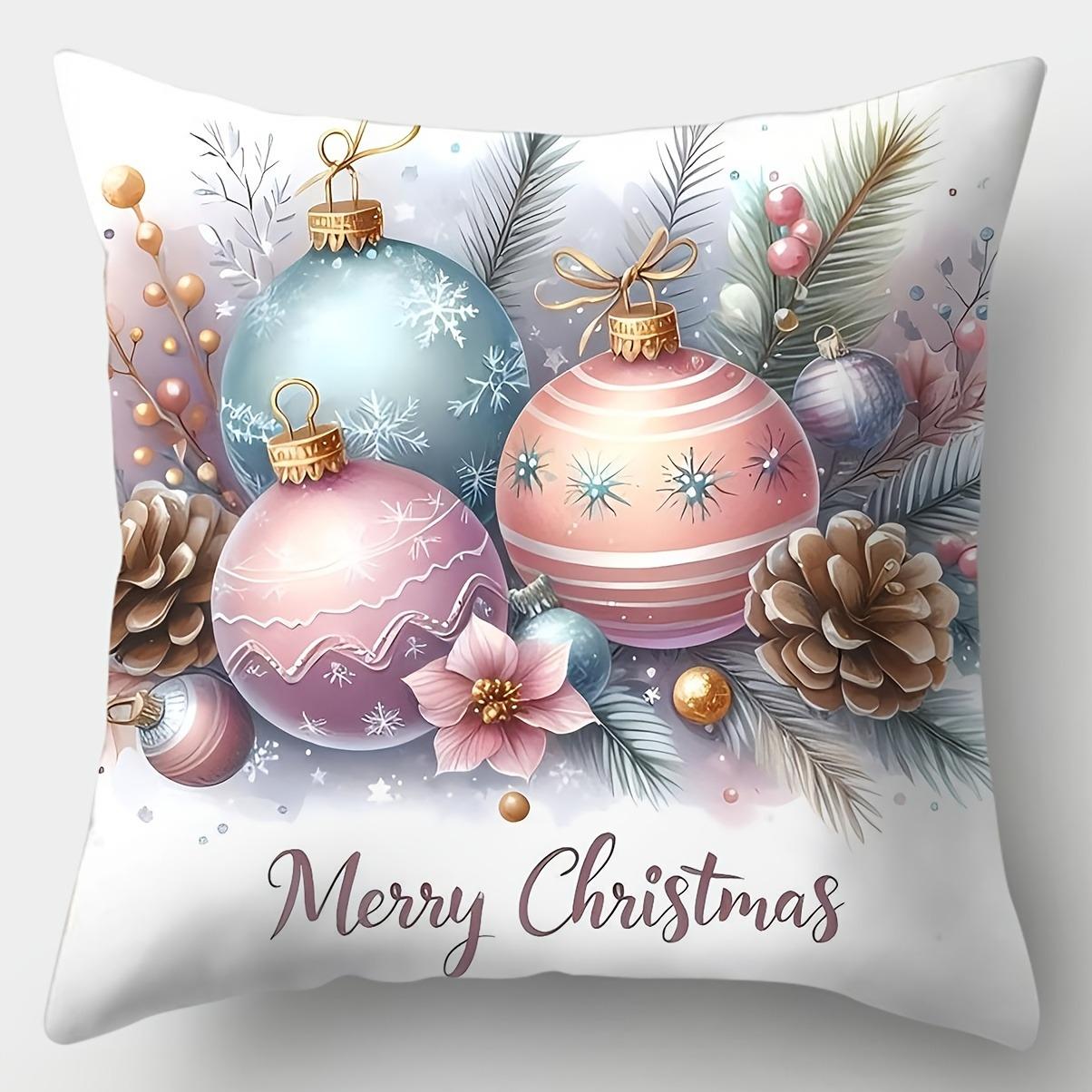 

Праздничные рождественские наволочки: Дизайны снеговика и олененка с веселыми цитатами украшение диванной комнаты новогоднее украшение дома 16x16Inch