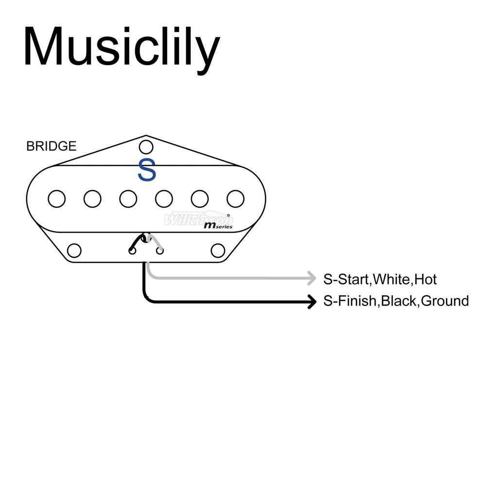 Wilkinson Low Gauss Nashville Sound Ceramic Telecaster Pickup for Electric Guitar Bridge, Black