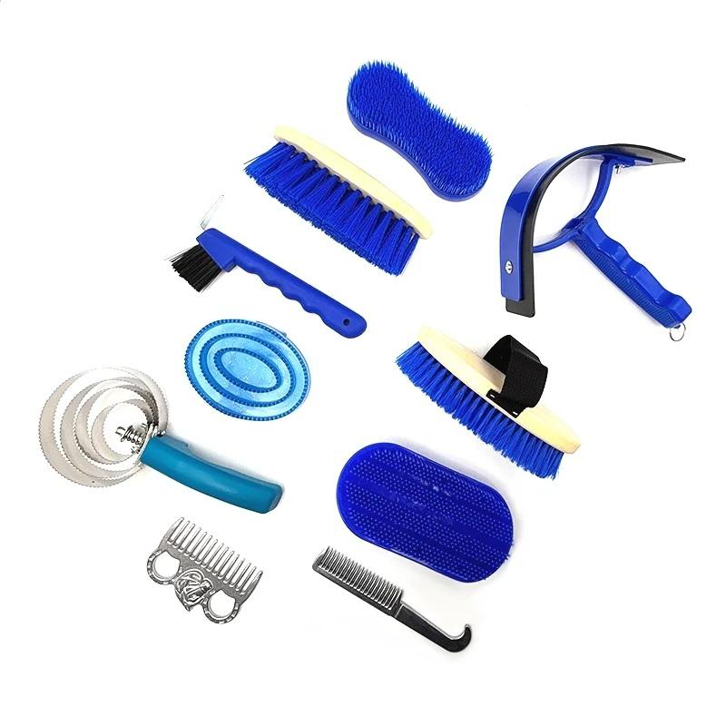 10 Pcs Horse Grooming Kit Complete Horse Brush Set Sweat Scraper Brush Comb Equine Grooming Tools for Shedding & Daily Care