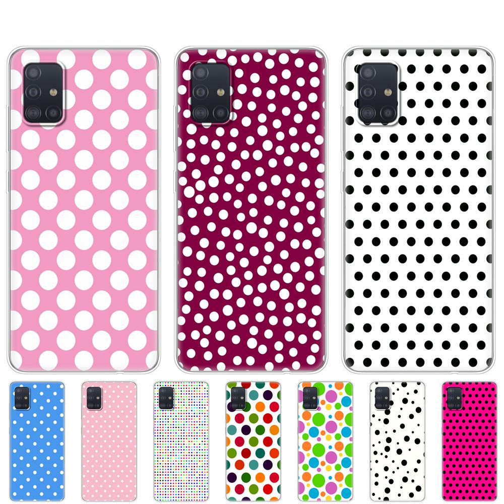 

Silicon Case For samsung galaxy A31 A41 A51 A71 A01 A81 A91 A11 A30S A20S A21S A50S M11 M21 M31 M30S M40S Case Polka Dots pink Samsung A51