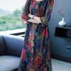 Boussac Western Stampa Floreale Donna Mezza Manica Vestidos Mujer Elegante Abito in Seta 5xl