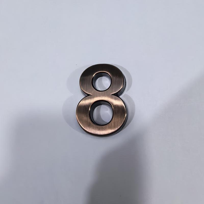 1.9-Inch Bronze Digital Label Door Head Stereoscopic El Door Number Digital Practical Number Sign