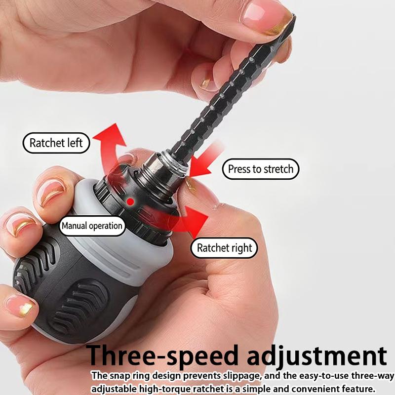 Ratchet Screwdriver Set Dual-Purpose Short Shaped Radish Head Screwdriver High Hardness Labor-Saving Screwdriver Diy Tools