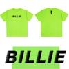 Billie Eilish Print Short Sleeve Crew Neck Tshirt For Women Summer Tops In Fluorescent Green