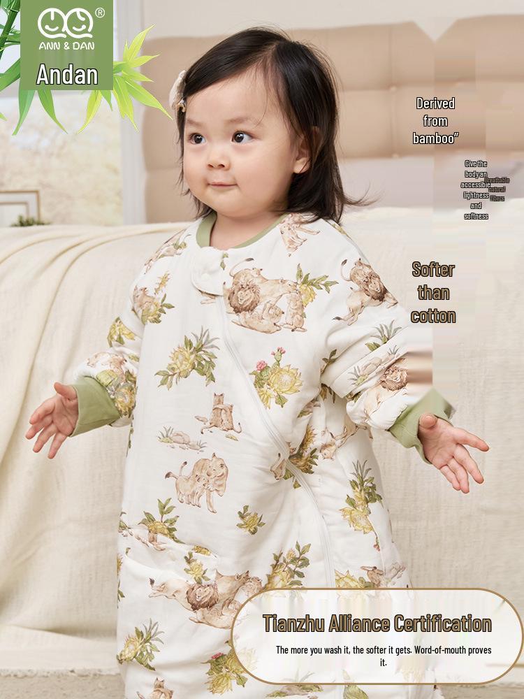 Xiaoan Dan Baby Sleeping Bag: Autumn/Winter Bamboo-Cotton Quilted Anti-Kick One-Piece Leg Wrap