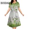3D Butterfly Flowers Print Women's Dresses Summer Short Sleeve Clothing Casual Female Dress Retro Loose Plus Size Dress 2026 9XL