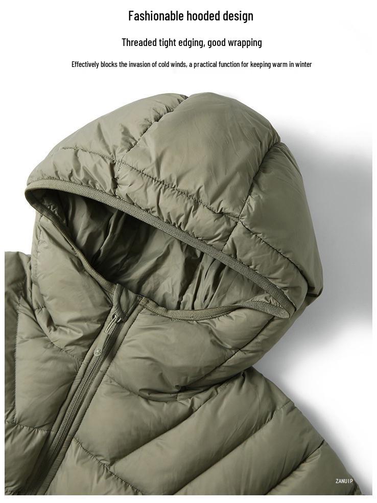 2025 Autumn/Winter Gold Label Men's Lightweight Tech P Hooded Jacket - Windproof, Water-Repellent, Warm Cotton