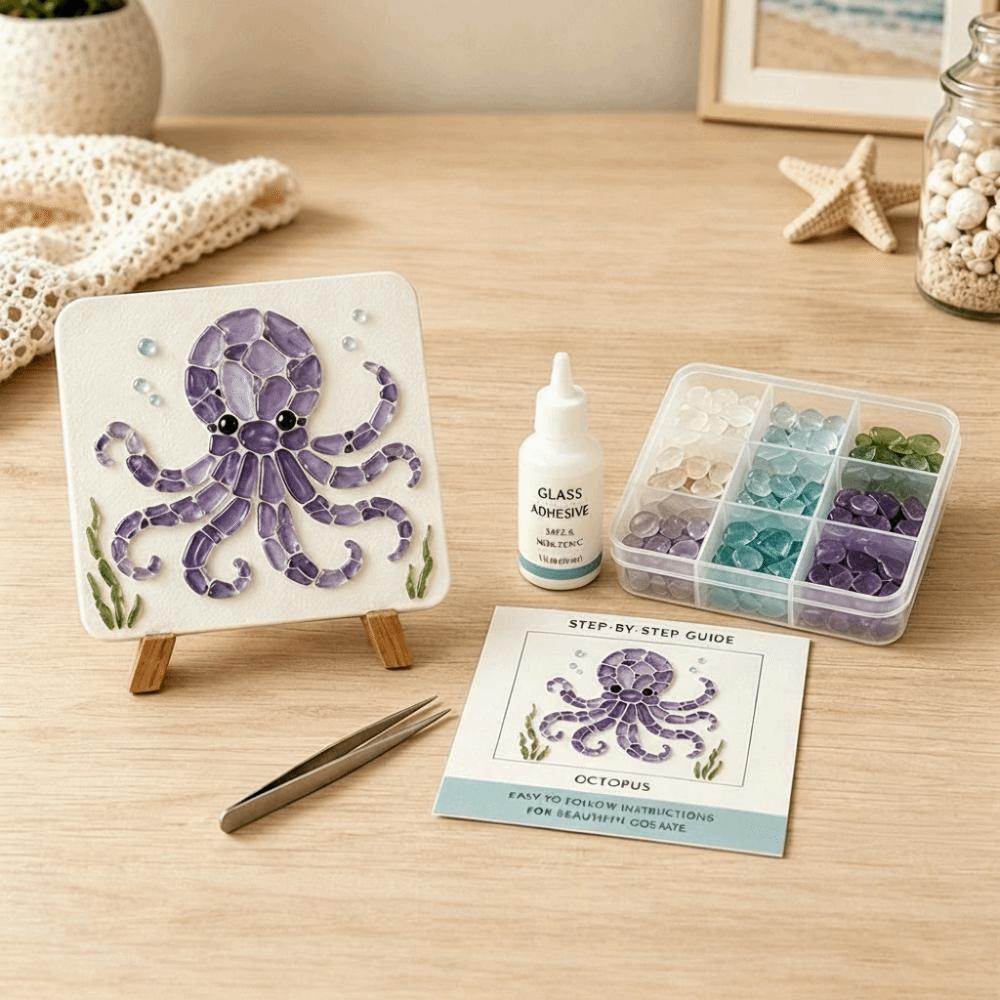 Materiale per Artigianato Mosaico Kit Mosaico Piastrelle di Vetro Animali Marini Arte Kit Decorazione Casa Per Decorazione Casa