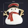 Christmas Red Scarf Snowman Brooch