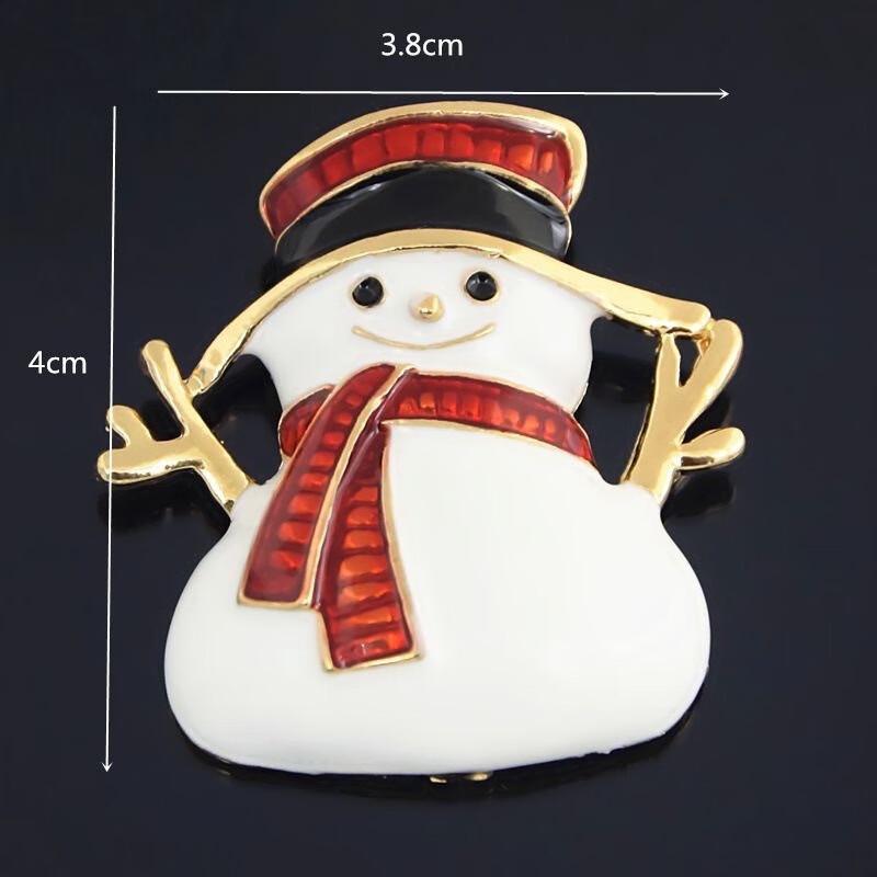 Christmas Red Scarf Snowman Brooch