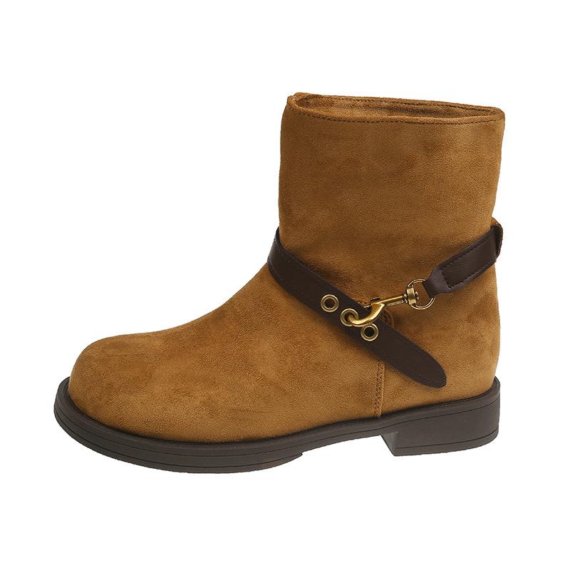 2025 Autumn New Retro Short Boots Casual Cowboy Western Boots Women's Shoes Martin Boots Women's Shoes Trendy Shoes Women's Boots M~