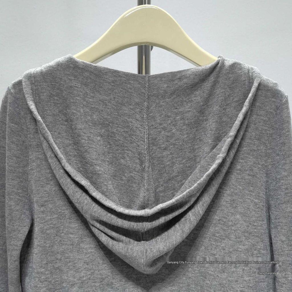 Poetry*Li Women's Hooded Two-Piece Look Long Sleeve Knitted Sweater, Autumn 2025 Collection.