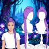 Kpop Demon Hunters Kids Girl Role-Playing Wig Rumi Purple Long Hair Party Role-Playing Prop  Cosplay