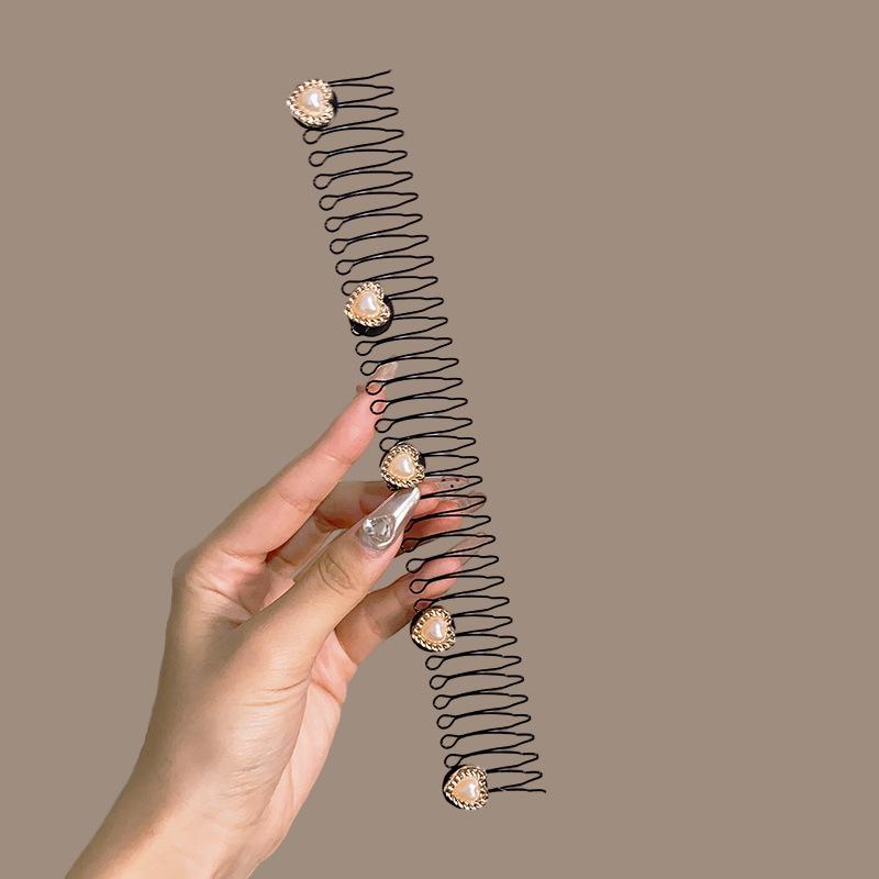 Vintage křišťálové elastické spony do vlasů Trendy černé hřebínkové spony Spona do vlasů Barrette Boční vlásenky Pro ženy Pokrývka hlavy Dětské doplňky do vlasů