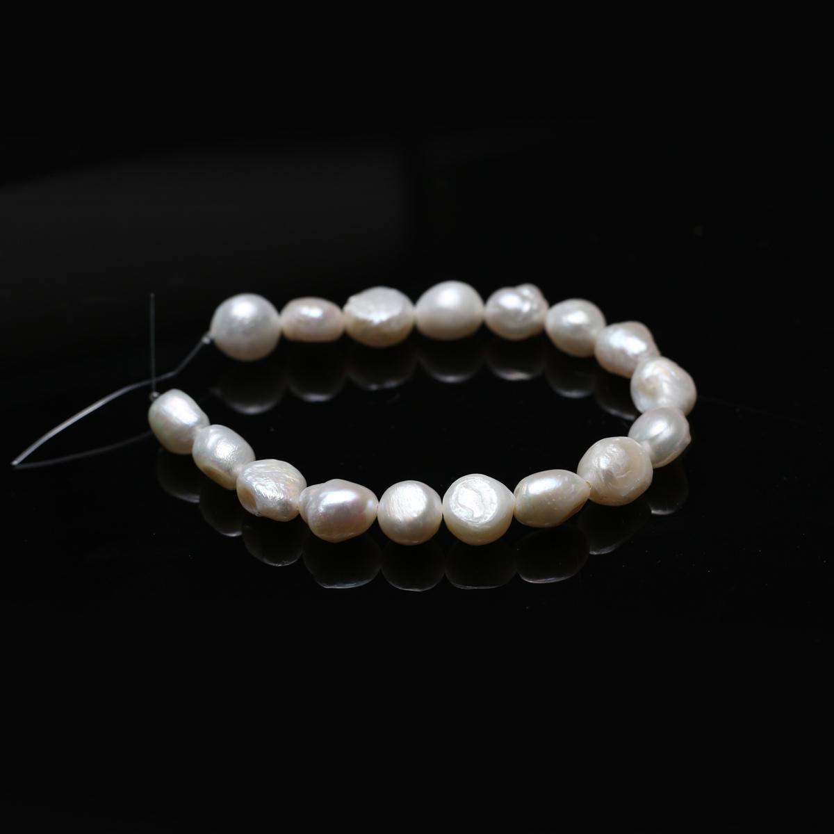 

1 нить, белый искусственный жемчуг с прямым отверстием, модные двухсторонние светлые бусины, 5-6 мм, 6-7 мм, 7-8 мм, 8-9 мм, для изготовления украшений своими руками 18 см 1String-9-10mm/18cm белый