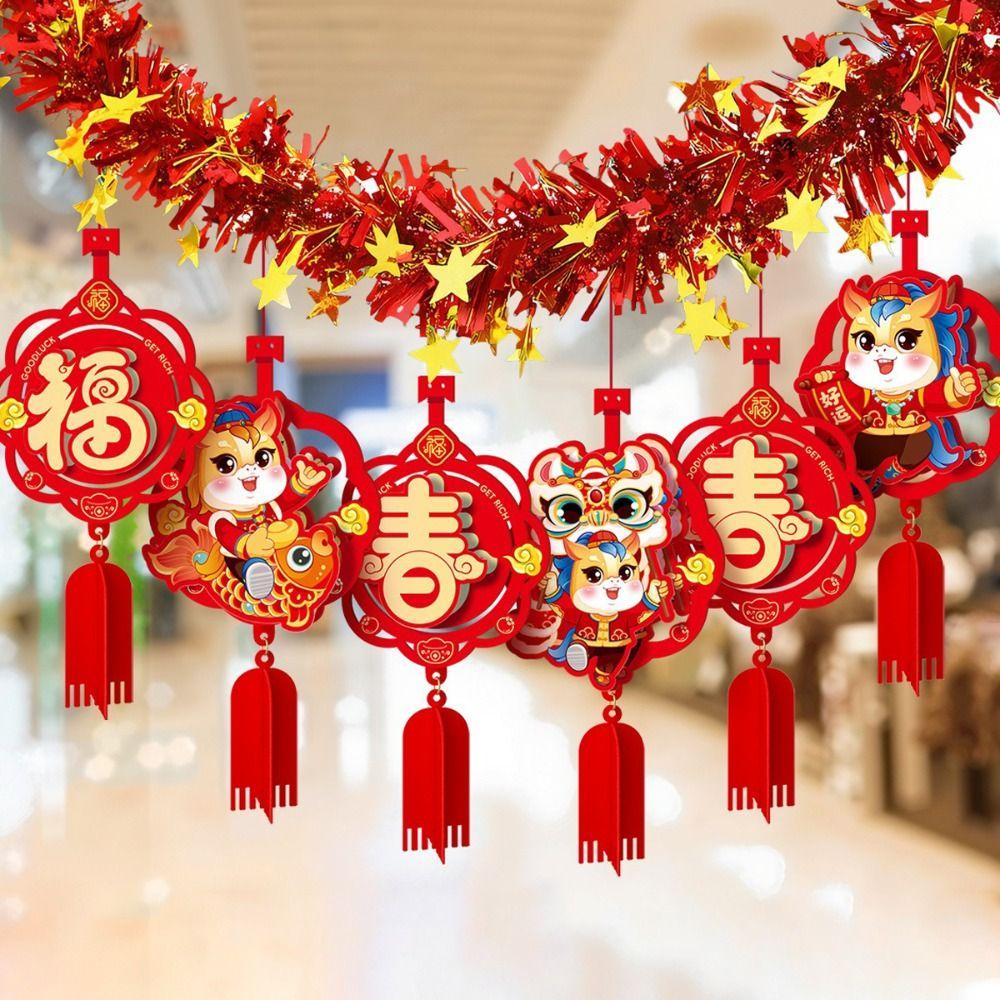 3D Design Horse Year Pendants Traditional Style New Year Ornament  Spring Festival