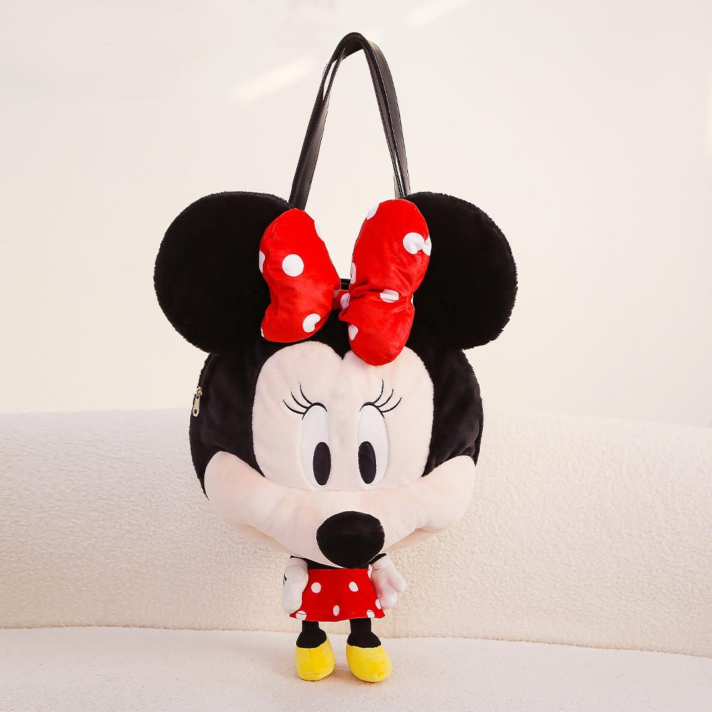 Disney Mickey Mouse Plush Shoulder Bag With Large Capacity For Casual Wear And Gifts