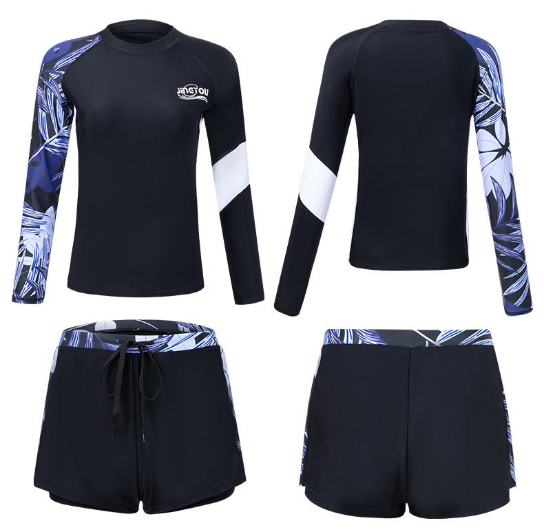 Women's Plus Size Digital Print Swimsuit Set for Snorkeling, Surfing, and Diving