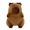 Wear Glasses Capybara Plush Toy Cartoon Capibara Fluffty Doll Cute Capybara Plush Doll  Home Decor