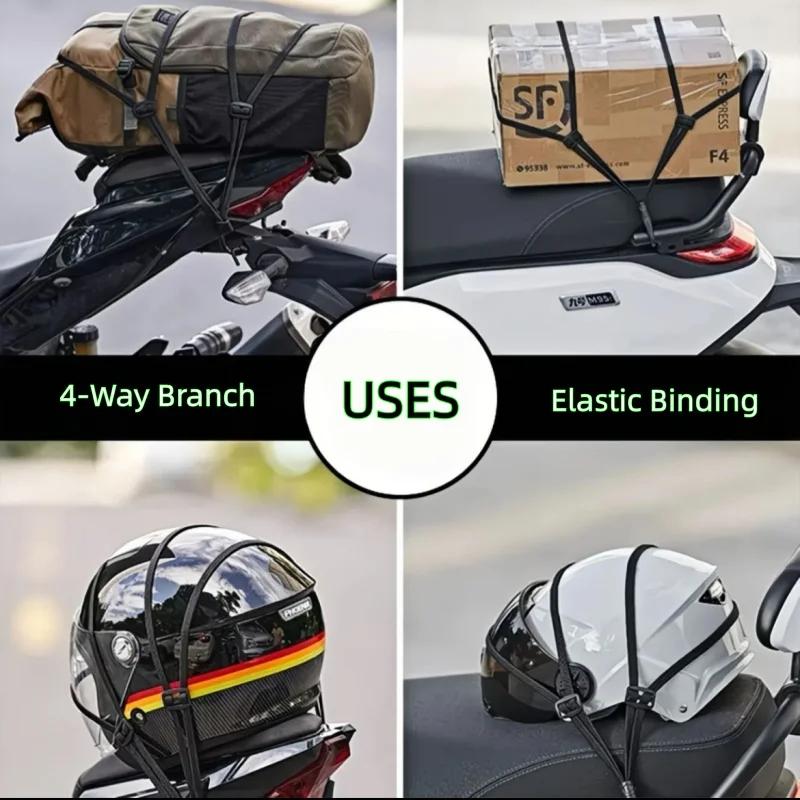 Motorcycle Helmet Luggage Cord Bungee Bandage Luggage Helmet Retractable Elastic Strap 24"/60Cm and 35.4"/90Cm Package Universal