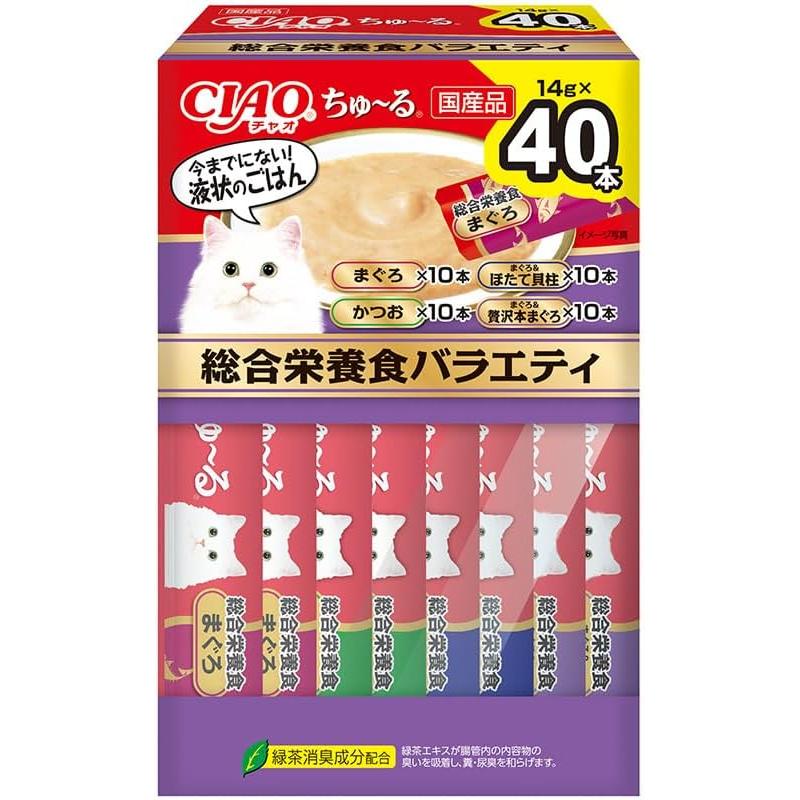 CIAO Churu Comprehensive Nutritional Food Variety 14g x 40 Cat Treats BOX
