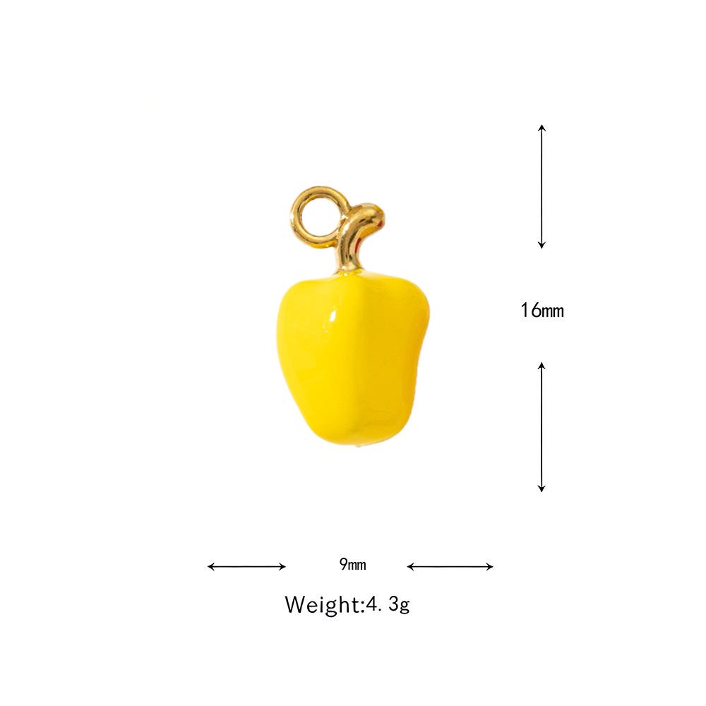 Stainless Steel DIY Jewelry Accessories: Lemon, Watermelon, Bell Pepper Drip Oil Pendant for Necklace or Earring