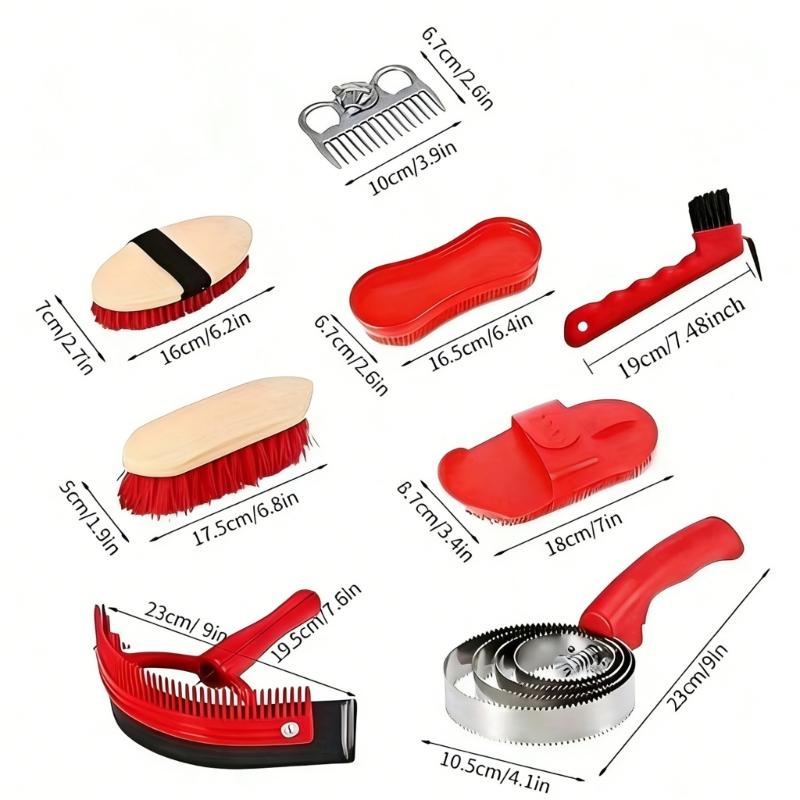 Horse Shedding Grooming Massaging Tool Set Bathing Cleaning Supply Horse Equipment Cleaning Tool