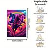 Rainbow Running Unicorn Flannel Printed Blanket Suitable for All Seasons Suitable for Living Room Office Sofa and Travel