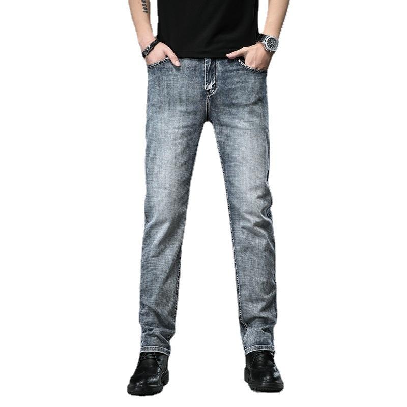 Džinsai vyriški laisvo kirpimo vyriškos naujos korėjietiškos plono kirpimo, paprastos, tiesios vamzdinės vintažinės džinsinės vyriškos kelnės
