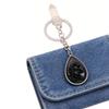 Natural Stone Crystals Teardrop Shape Photo Locket Keychain Featuring Diamonds Cut Designs for Sentimental Gifts