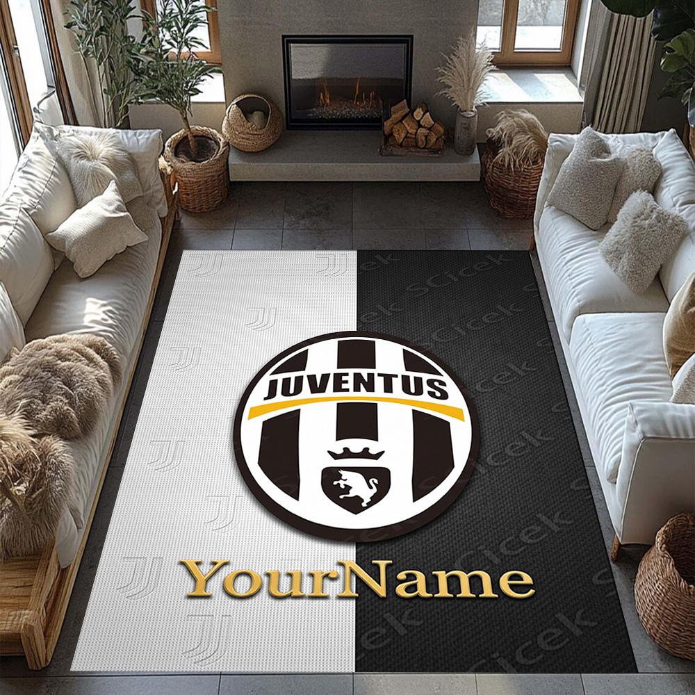 Juventus Personalized Name Area Rug Perfect for Dining Room Playrooms Kitchen Balcony Antislip Carpet Decorate Offices Wedding Party Gift