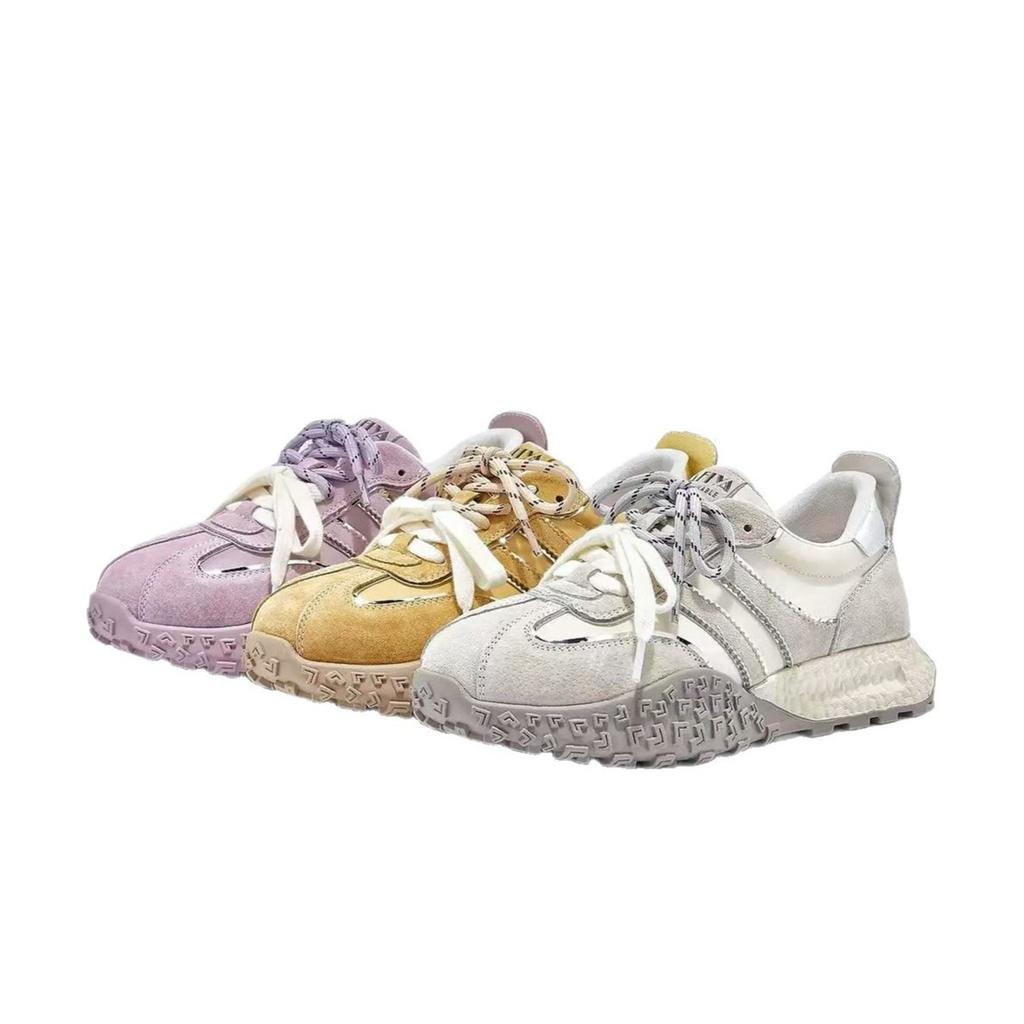 Leather versatile Forrest Gump shoes 2025 spring new soft sole not tired feet sports and leisure dad shoes fashion white shoes