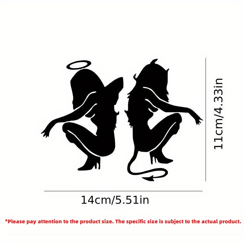 Car Sticker Angels and Demons Car Stickers Creative Sunscreen Decals Waterproof Scratch Proof Vehicle Car Sticker