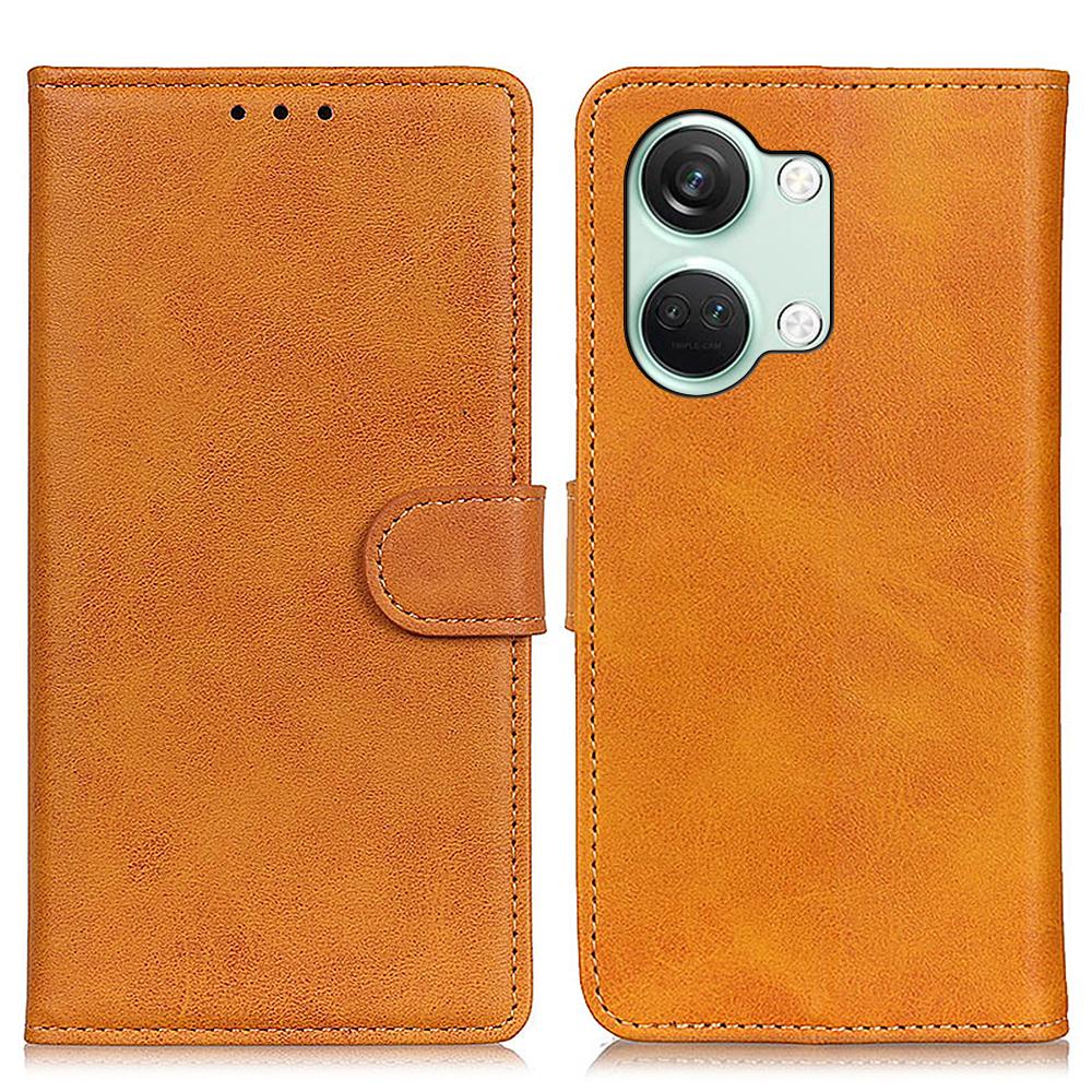 

Чехол для телефона OnePlus Ace 2V/Nord 3 5G с текстурой коровьей кожи, из ПУ кожи, складная подставка, обложка-кошелек Brown