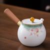 Hand-painted Mutton Fat Jade White Porcelain Teapot Single Pot Hand with Handle Side Handle Teapot Xishi Pot Kung Fu Tea Set Tea