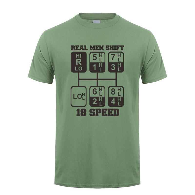 Real Unisex Shift 18 Speed Funny Truck Driver T Shirts Unisex Short Sleeve Cotton Tshirt Cool Unisex Tshirt JL105