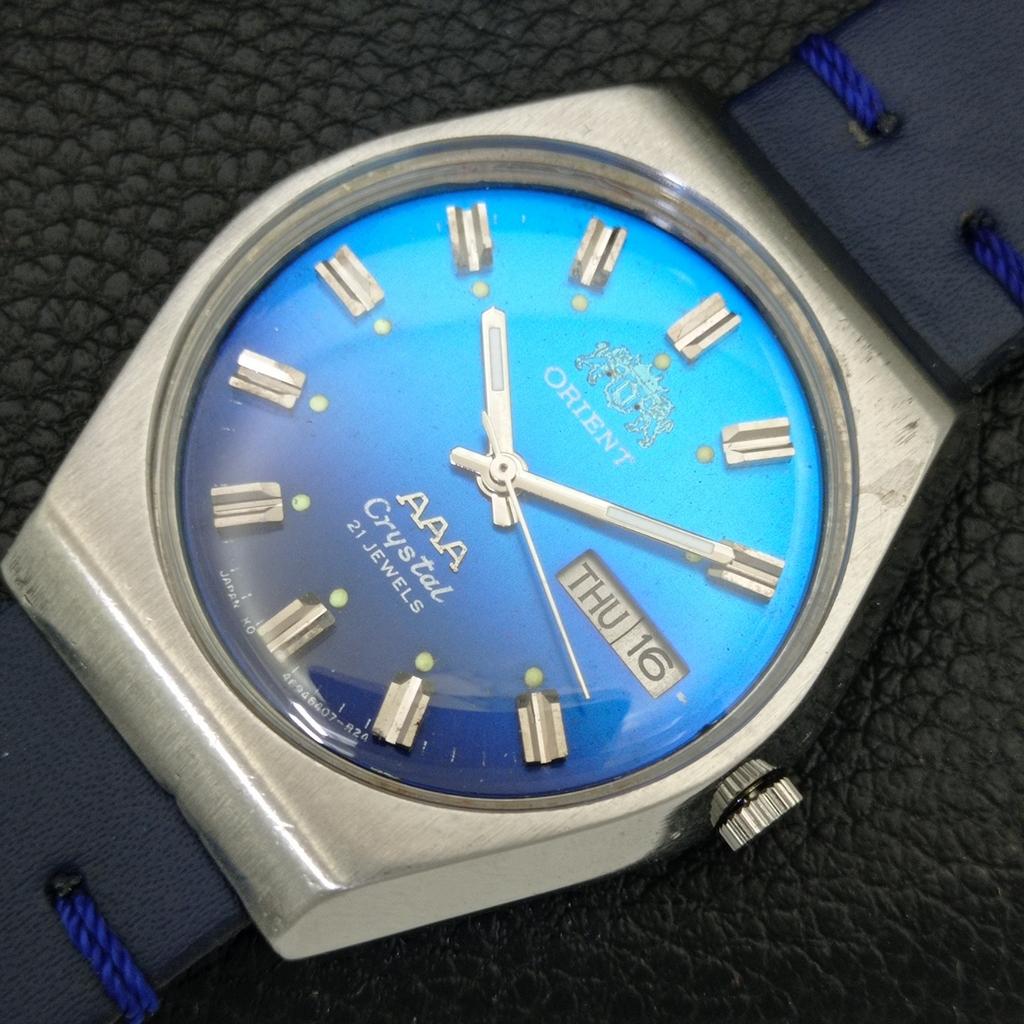 JAPAN VINTAGE ORIENT AAA CRYSTAL AUTOMATIC MENS ORIGINAL DIAL WATCH A707764-1
