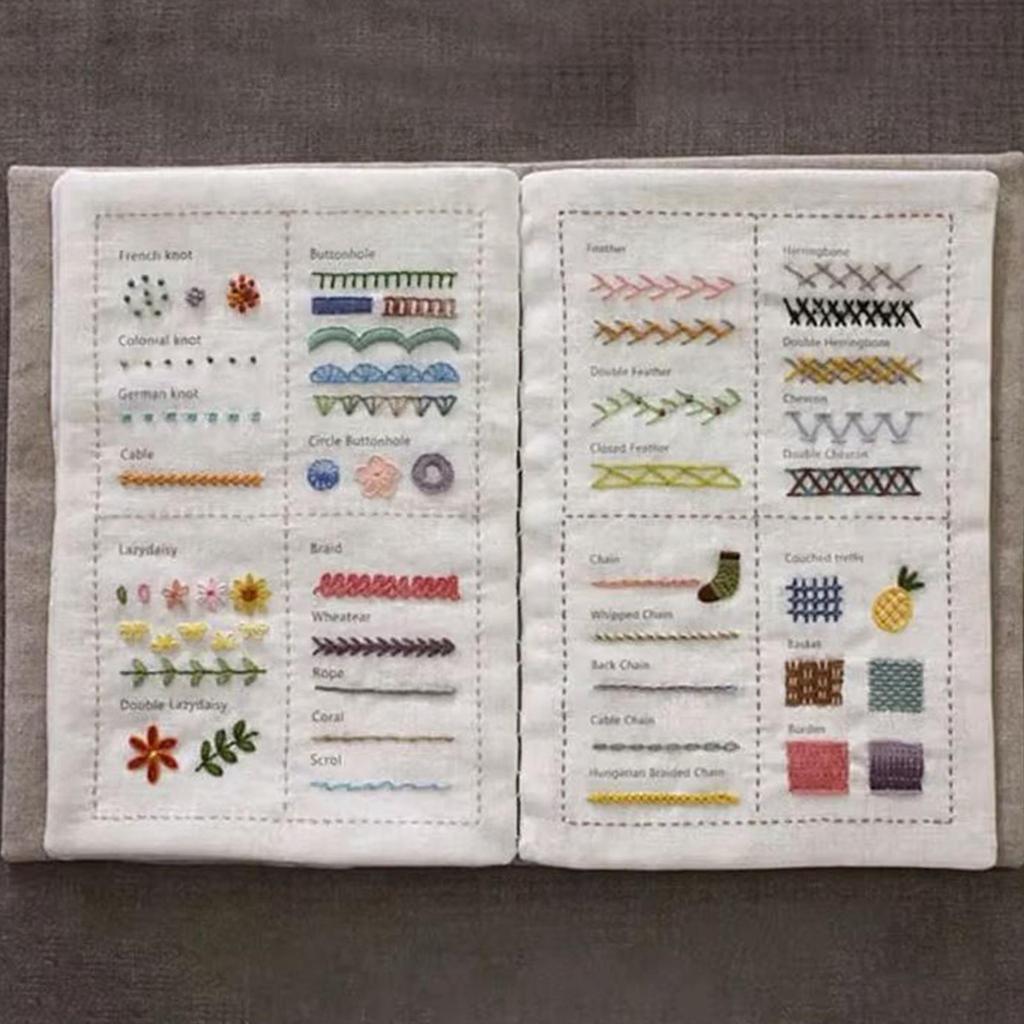 Embroidery Stitches Sewing Adults Crafted Sewing Guide Book with a sewing kit for Beginners and Embroidery Enthusiasts
