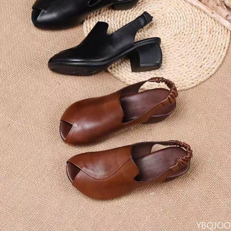 2026 new Fish Mouth Comfortable Versatile Mid-heeled Women shoes Women's Fashionable sandal Thick-heeled Outer wearing Slippers