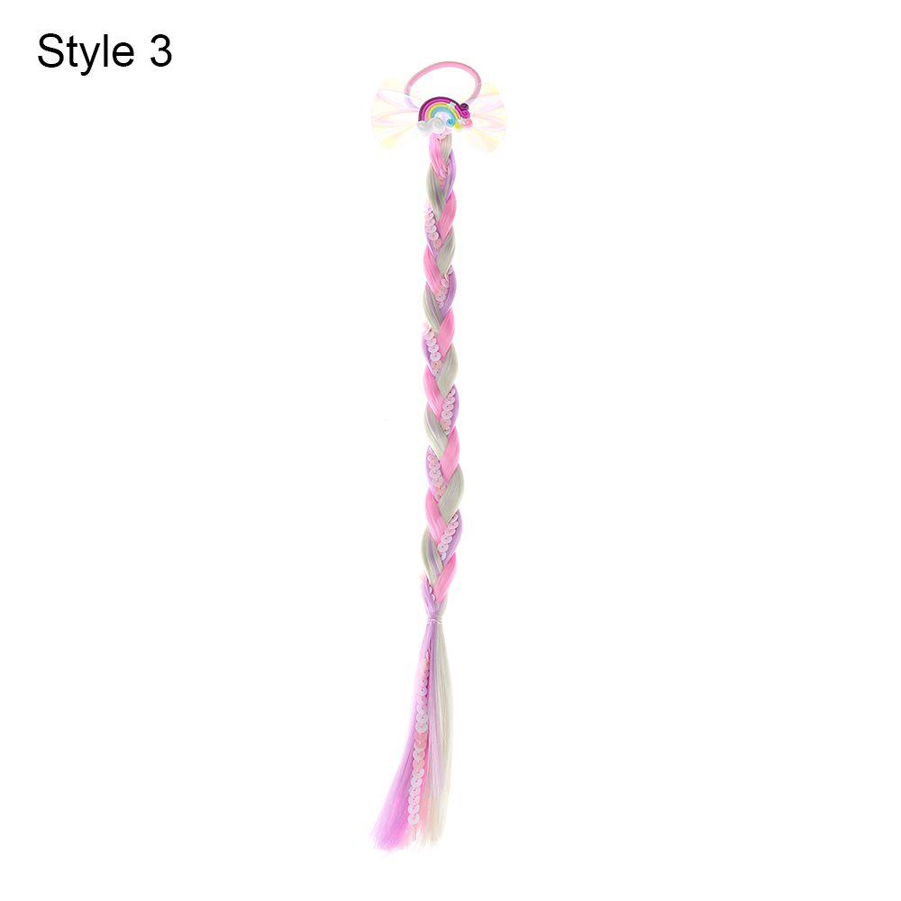 Cute Girls Colorful Wig Hair Ropes Princess Twist Braid Elastic Hair Bands Ponytail Headwear Fashion Kids Hair Accessories