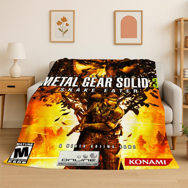 Game Metal Gear Solid Cartoon Soft Flannel Throw Blanket,Warm Cozy Blanket for Bed,Couch,Sofa,Bedroom,Living Room,Travel,Picnic 75x90cm