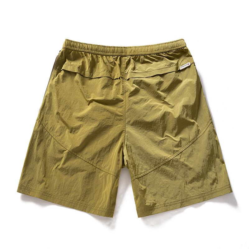 Men's Quick Dry Nylon Athletic Shorts – Contrast Side Panel Elastic Waist Sports Shorts for Outdoor & Streetwear