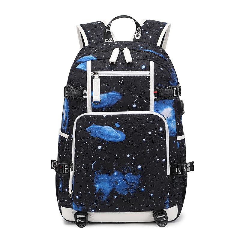 Large Capacity Backpack Men Laptop Backpacks 15.6 Oxford Galaxy Pattern High School Bags Teen College Boy Gril Student Backpack