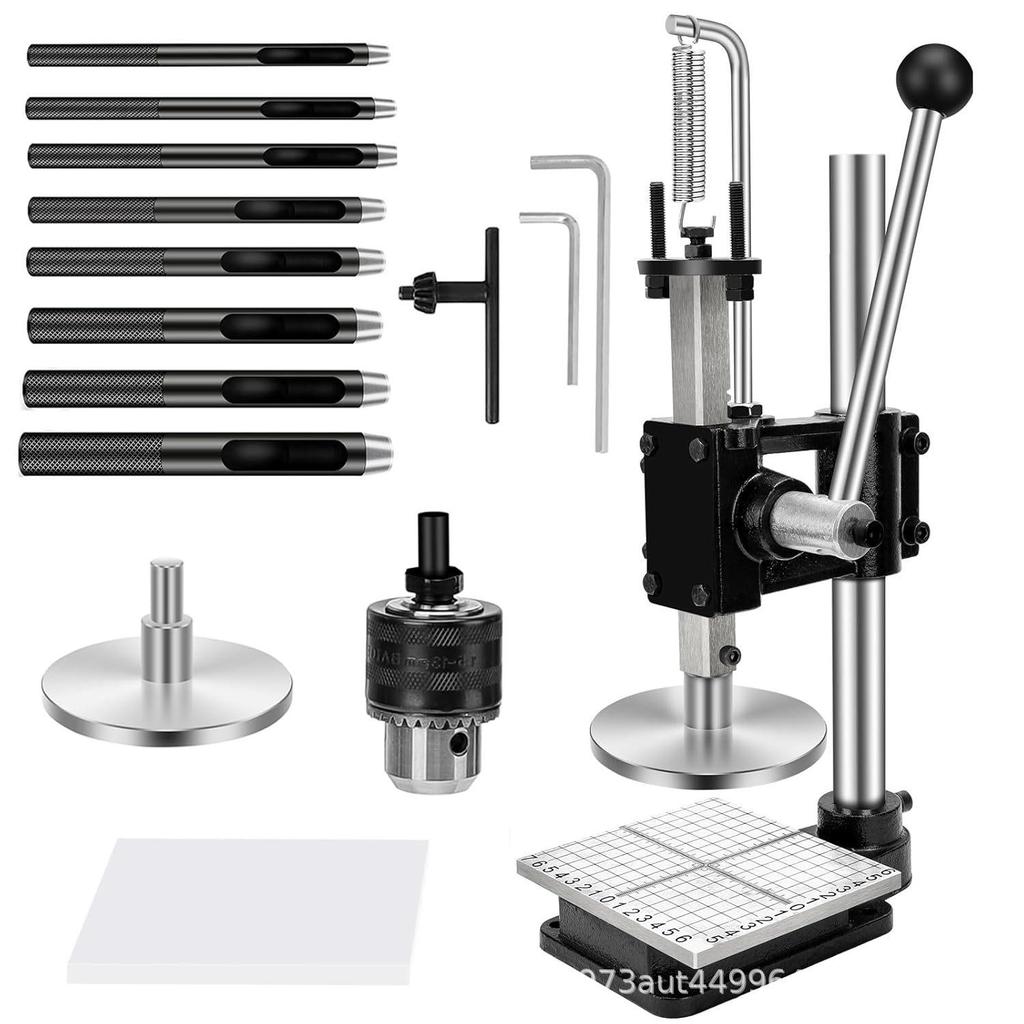 Compact Manual Punch Press - Hand-Operated Die-Cutting & Hole Punching Machine