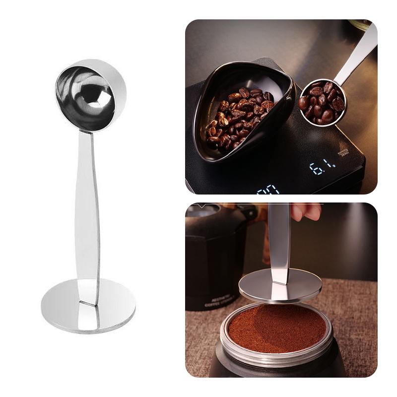 BOLTIFY Stainless steel Coffee Measuring Spoon Scoop With Stand Manual Coffee Beans Mills Press Coffee Grinder Powder Spoon