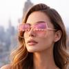 1pc Square Oversized Frame Sunglasses with Gradient Tinted Lenses Eyewear for Women Men Summer Beach Vacations Street Daily Use