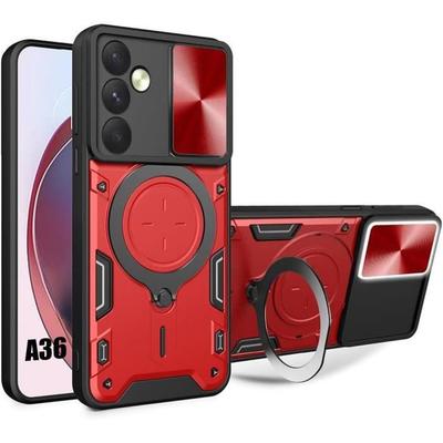 Case for Samsung Galaxy A36, Red Reinforced Protection Shockproof Camera Cover Anti-Scratch Rigid